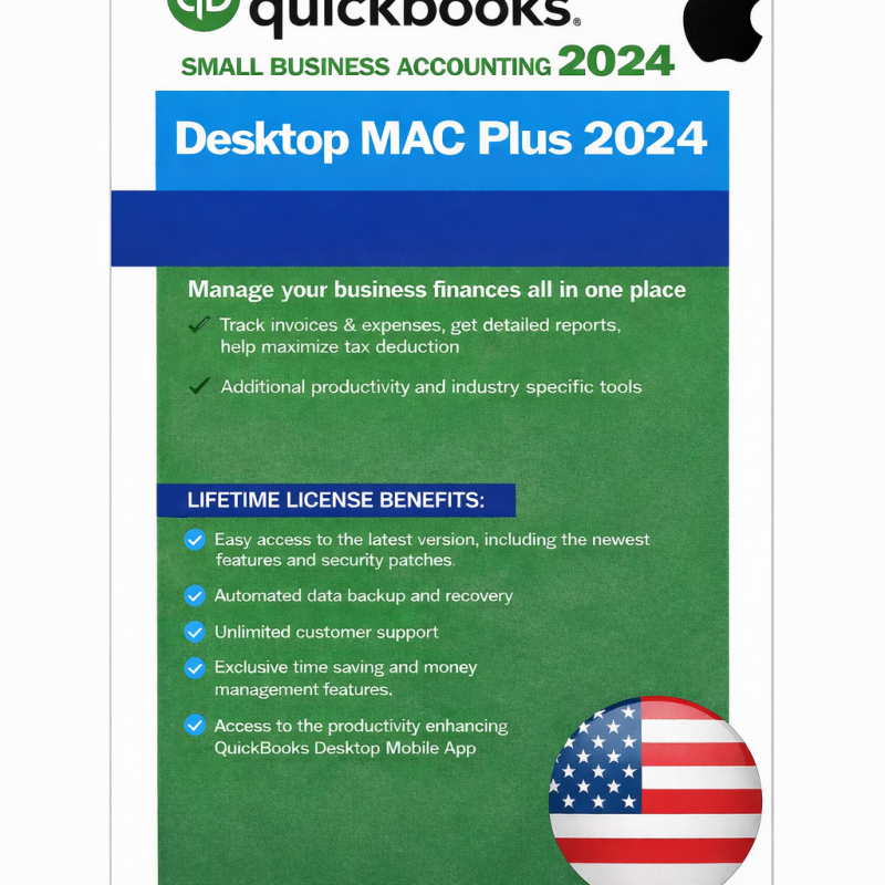QuickBooks Desktop Mac Plus 2024 – Lifetime Access (1 User)