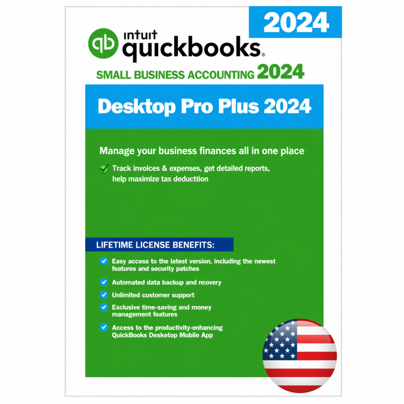 QuickBooks Desktop Pro Plus 2024 Windows 10/11 – Lifetime Access (1 User)
